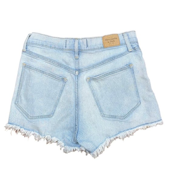 Abercrombie & Fitch High Rise Short Cut Off Denim Jean Light Wash Size 26/2 - Picture 4 of 7